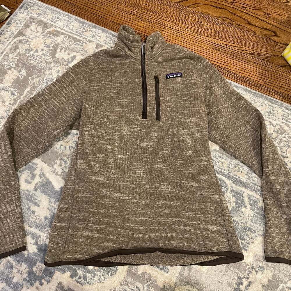 Patagonia Better Sweater Quarter Zip Fleece Pullover Khaki Brown S